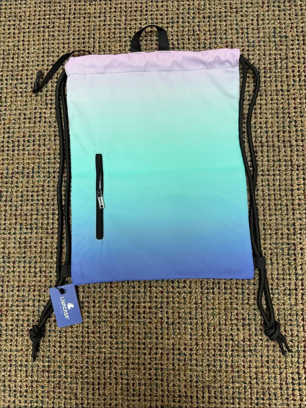 LIVACASA Drawstring Backpack in Pastel Ombre